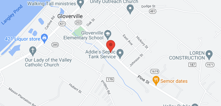 map of 282 Pine Street, Gloverville, SC 29828